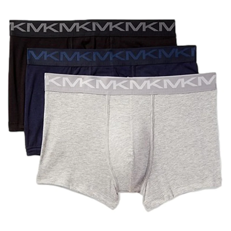 Michael Kors Stretch Factor Cotton Trunk 3 Pack - Navy/Grey/Black