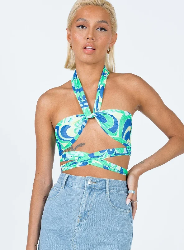 Midnight Sale Atkins Top Green Floral
