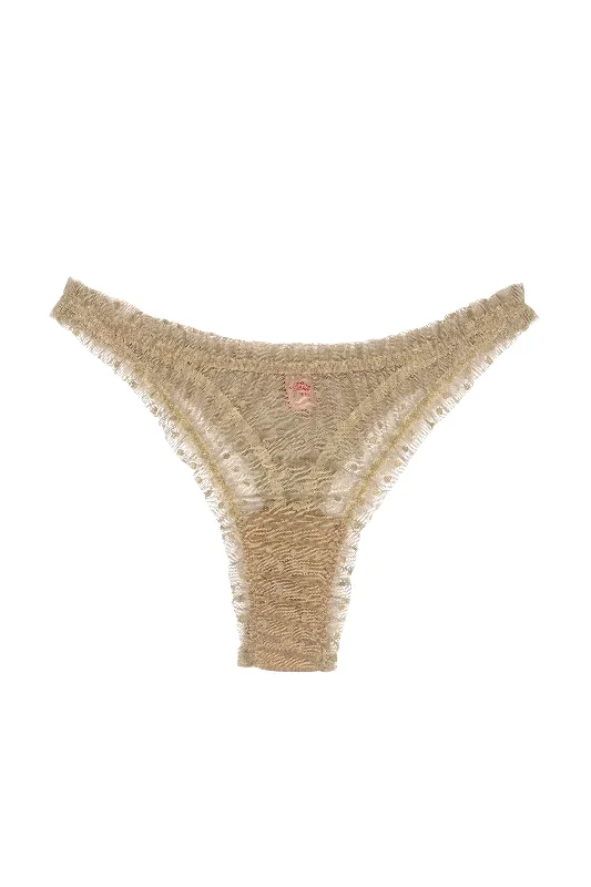 Deal of the Day Mimi Beige dots high waisted thongs