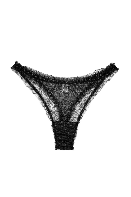 Mimi Black dots high waisted thongs