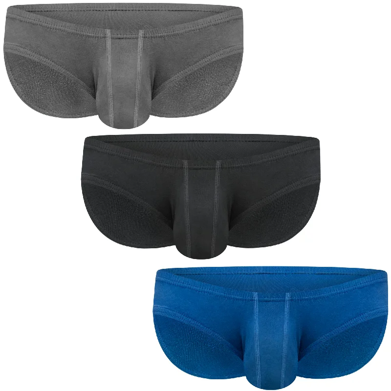 Modal 0in Bikini Briefs No Fly 3pk Black/Blue/Gray