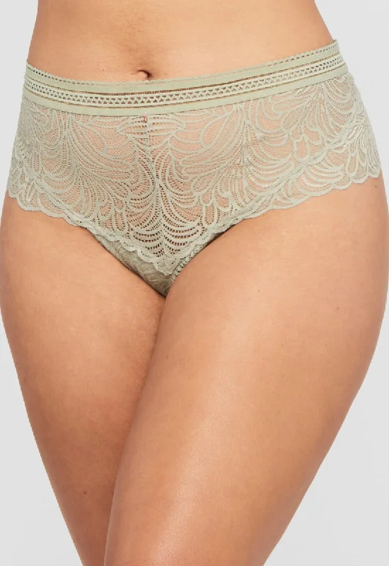 Final Clearance London Fog High Waist Thong Sage- 9457