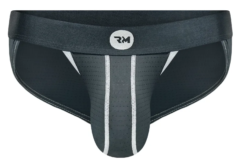 Stock Clearance Nylon 0in Mesh Bikini Briefs No Fly 1pk Dark Gray