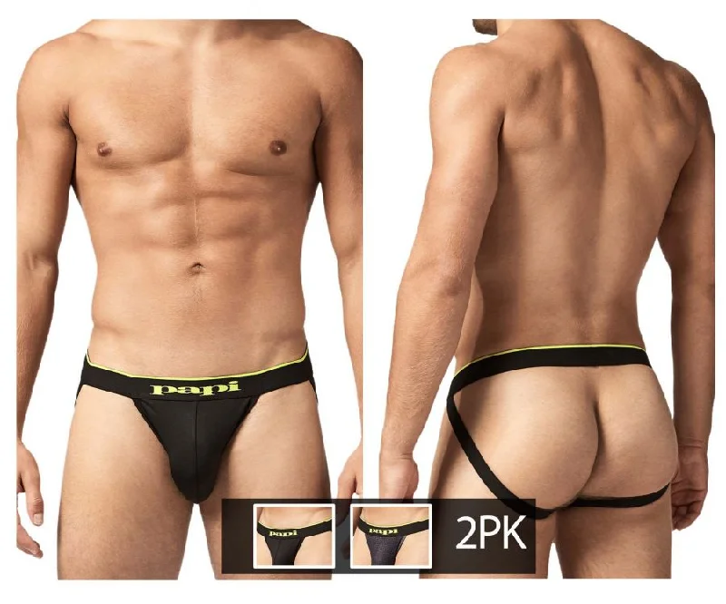 Unmissable Sale Papi UMPA049 2PK Microflex Jockstrap Color Charcoal-Leopard