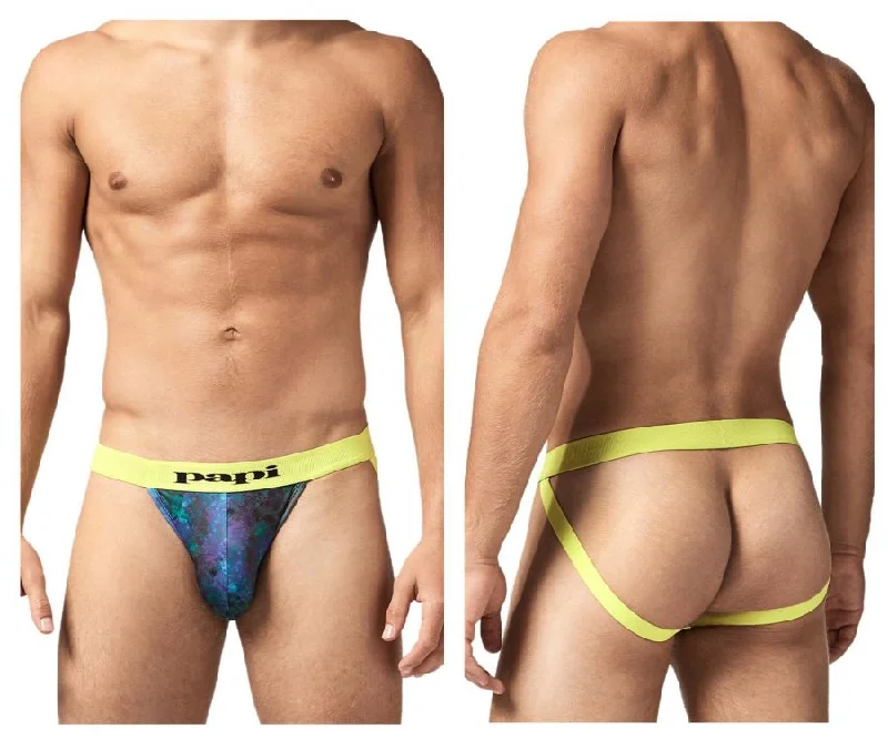Can't Beat Papi UMPA051 Fashion Microflex Brazilian Jockstrap Color Ocean Multi Print