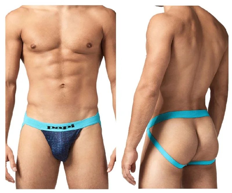 Top Pick Papi UMPA051 Fashion Microflex Brazilian Jockstrap Color Blue Pixel Print