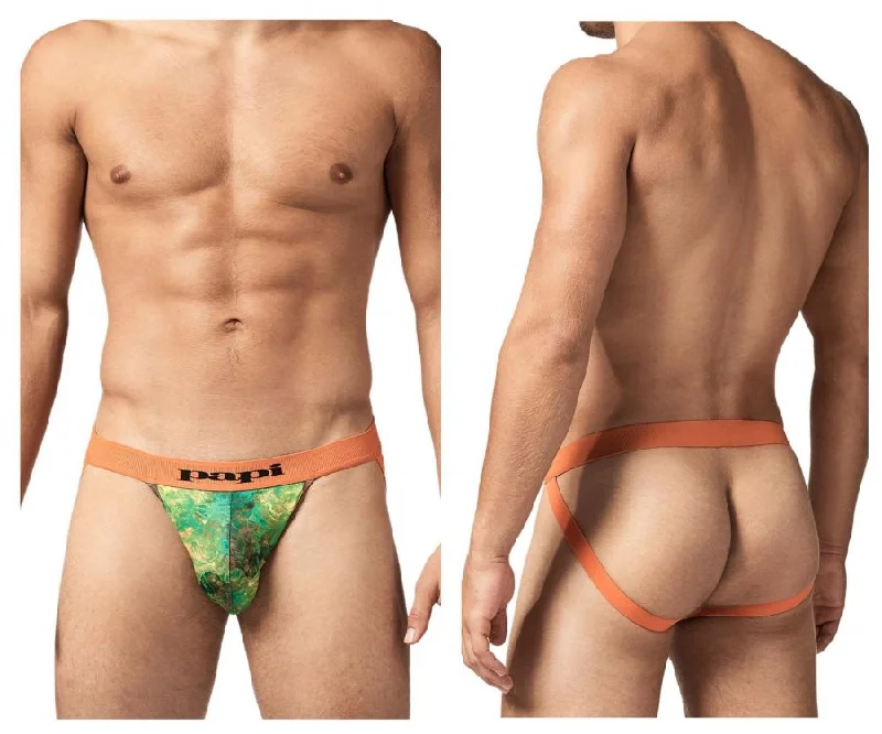 Don't Delay Papi UMPA051 Fashion Microflex Brazilian Jockstrap Color Sunrise Multi Print