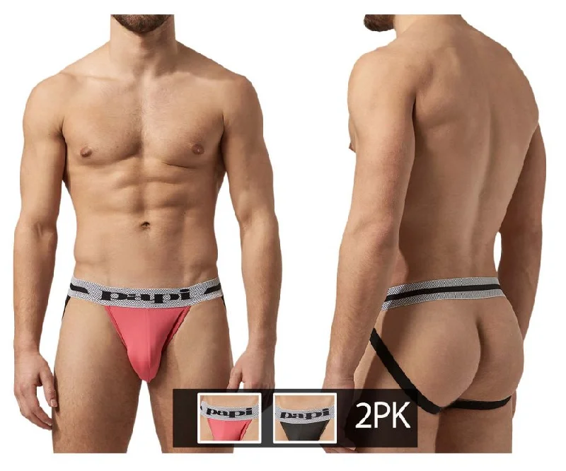 Huge Savings Papi UMPA081 2PK Microflex Jockstrap Color Pink-Black