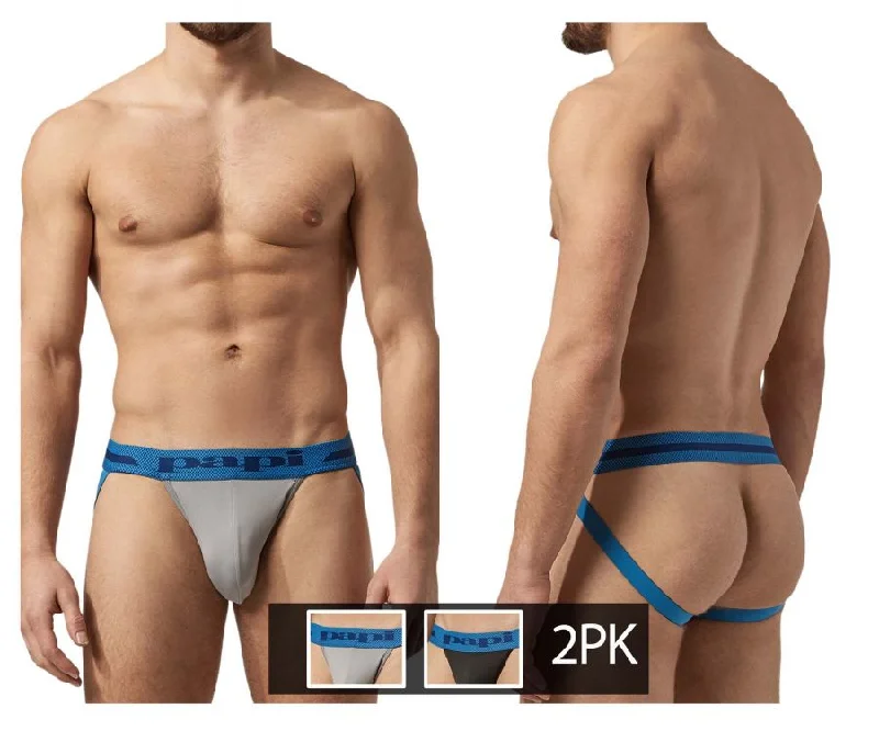 Final Sale Papi UMPA081 2PK Microflex Jockstrap Color Alloy-Black