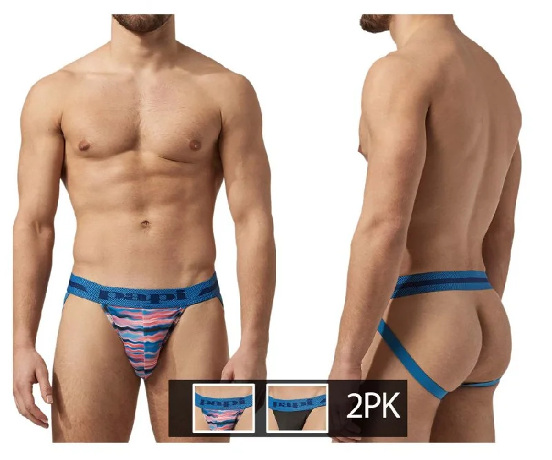Extra Discounts Papi UMPA081 2PK Microflex Jockstrap Color Waves-Black