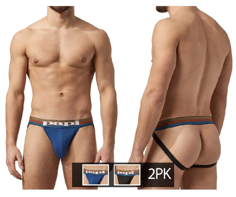 Discount Mania Papi UMPA087 2PK Microflex Jockstrap Color Blue-Black