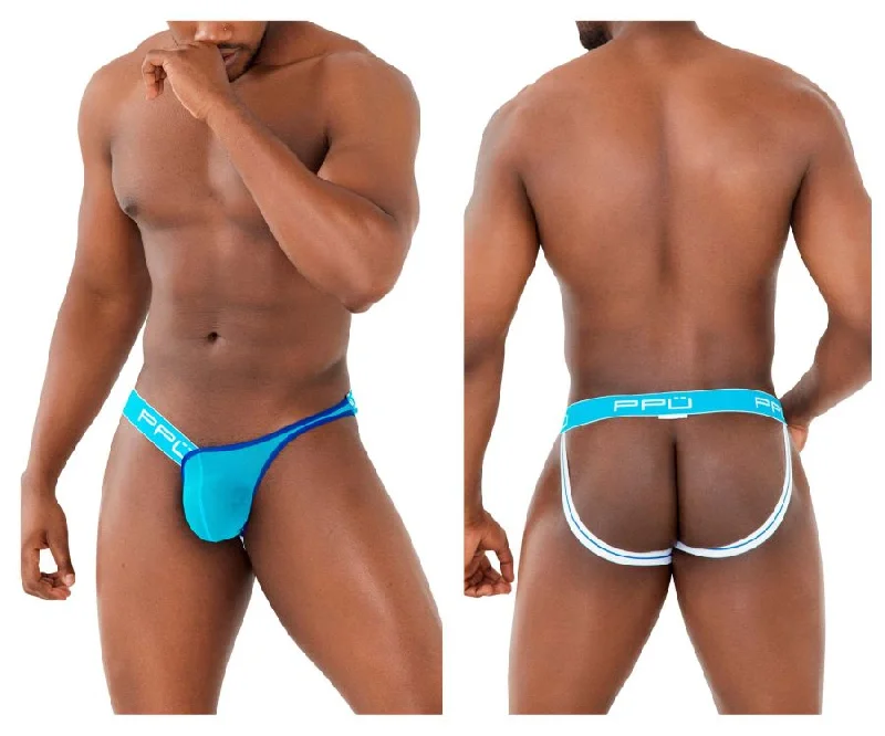 PPU 2308 One Side Mesh Jockstrap Color Turquoise