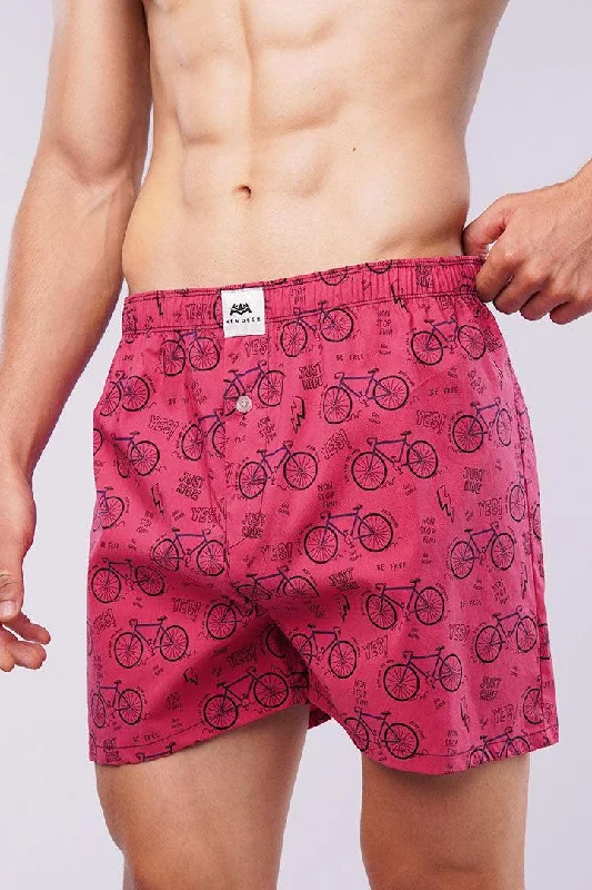 Act Fast Printed Woven Boxer Shorts - Pink