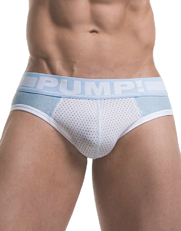 PUMP! Men's Frost Cotton Mesh Brief Blue/White 12025