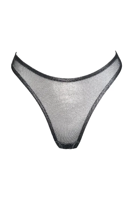 Unmissable Offer Ramonda black silver high waister thongs