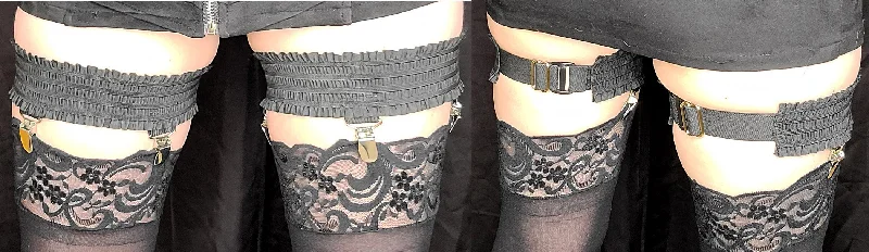 Ruffle Garters with 3 Clips