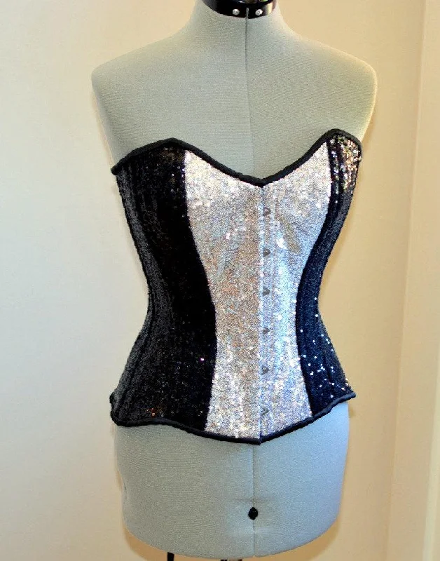 Price Blitz Shiny sequins overbust authentic corset with long hip-line. Steel-boned for tight lacing. Prom, shiny burlesque, cosplay, couture corset Price Blitz Shiny sequins overbust authentic corset with long hip-line. Steel-boned for tight lacing. Prom, shiny burlesque, cosplay, couture corset