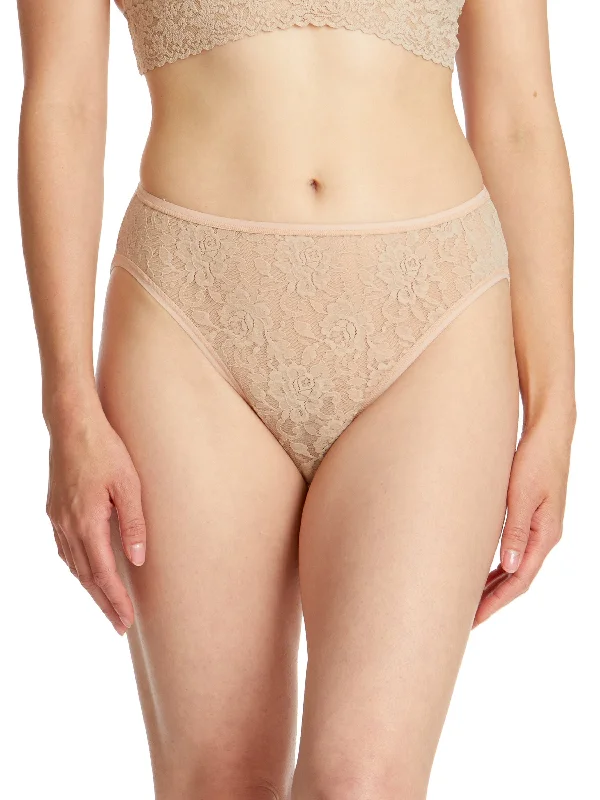 Weekend Offers That Amaze Signature Lace High Cut Brief Chai