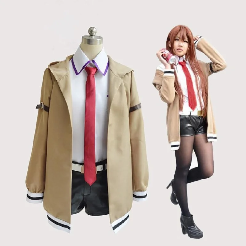 Hurry In Makise Kurisu Steins Gate Cosplay Costume Japanese Anime Cosplay Uniform C07005 Hurry In Makise Kurisu Steins Gate Cosplay Costume Japanese Anime Cosplay Uniform C07005