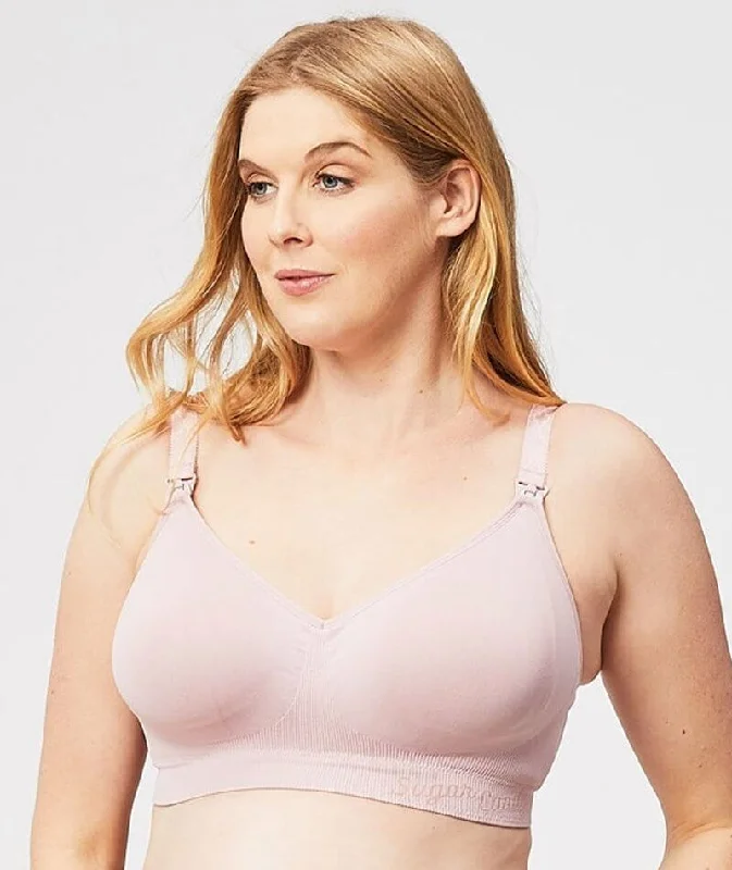 Closeout Sale Cake Maternity Popping Candy Fuller Bust Seamless F-Hh Cup Wire-Free Nursing Bra - Pink