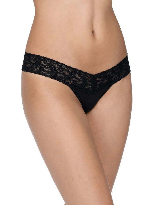 Weekend Offers That Sizzle Supima® Cotton Low Rise Thong Black