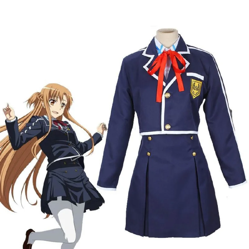 Hot Buy Sword Art Online SAO Yuuki Asuna School Uniform Anime Cosplay Costumes C00862 Hot Buy Sword Art Online SAO Yuuki Asuna School Uniform Anime Cosplay Costumes C00862