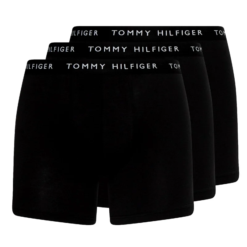 Tommy Hilfiger 3 Pack Stretch Recycled Cotton Boxer Briefs - Black