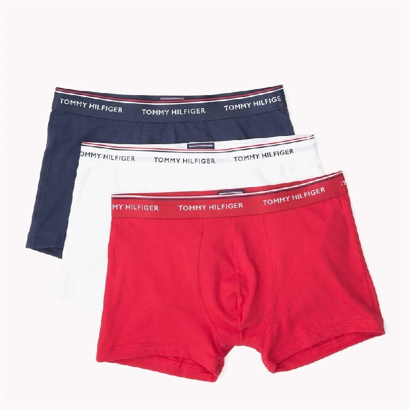 Exclusive Savings Tommy Hilfiger Premium Essential Stretch Trunk 3 Pack - Navy/White/Tango Red
