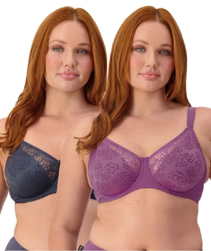 Midnight Sale Triumph Lacy Minimizer 2 Pack Bra - Nuit/Amethyst