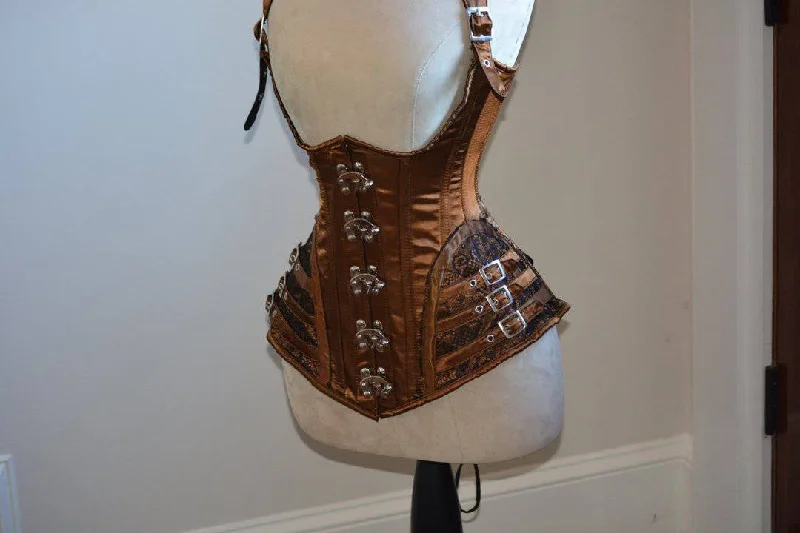 Overstock Vest corset in steampunk style from satin. Gothic Victorian, steampunk affordable corset