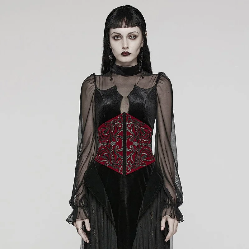 Crazy Savings Women's Gothic Underbust Corset Black-Red