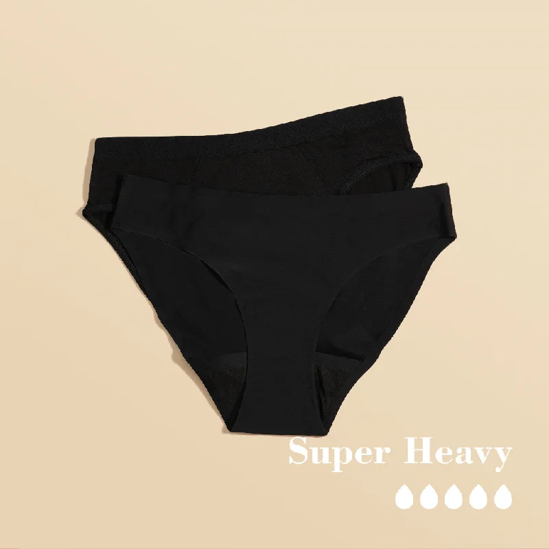 Flash Sale 2 Pack Low Rise Bikini Reusable Period Underwear Set