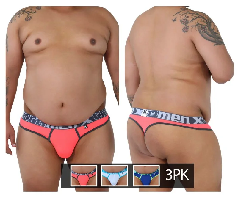 Today Only Xtremen 91031X-3 3PK Thongs Color Fuchsia-White-Blue