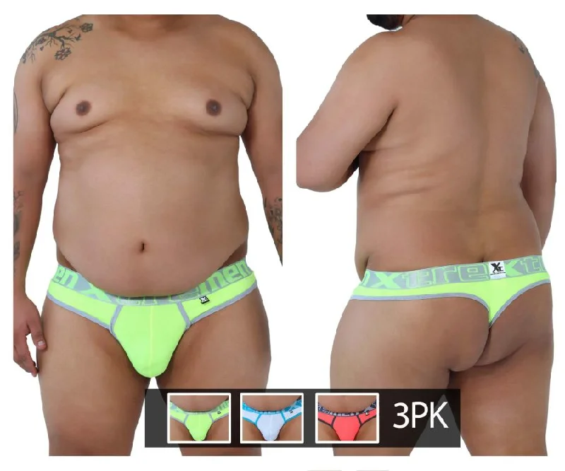 Unbeatable Deal Xtremen 91031X-3 3PK Thongs Color Green-White-Fuchsia