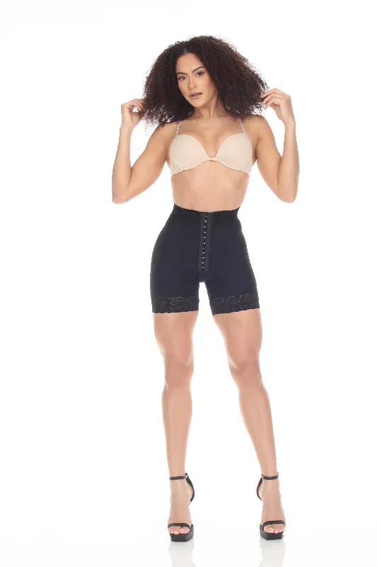 High Waist Tummy Compression Butt Lifting Shorts 3 Hooks Faja