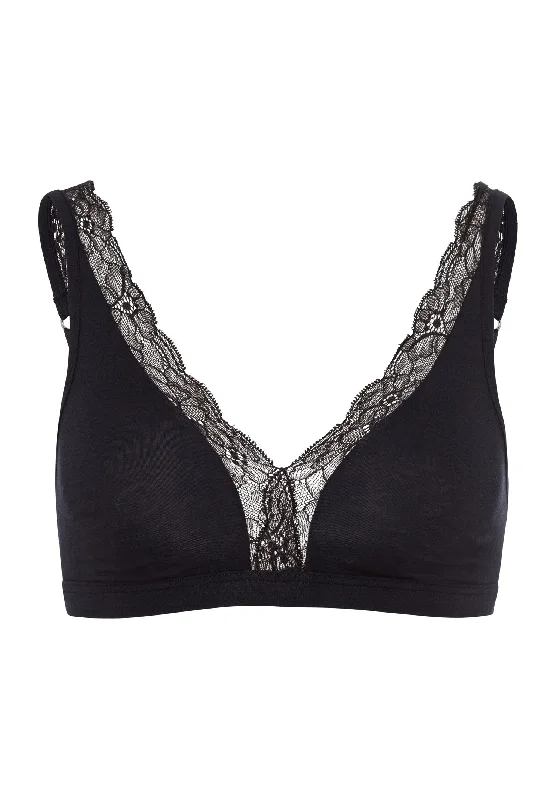 Instant Savings Cotton Lace Lace-Trim Soft Cup Bra | Black 72431-019