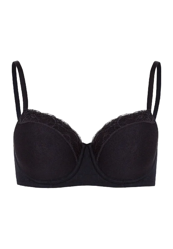 Super Savings Cotton Lace Spacer T-Shirt Bra | Black 72433-019