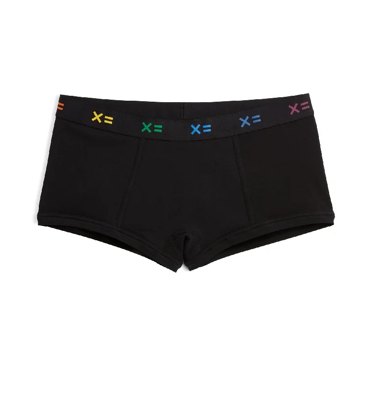 Shop Now Boy Shorts - Black X= Rainbow