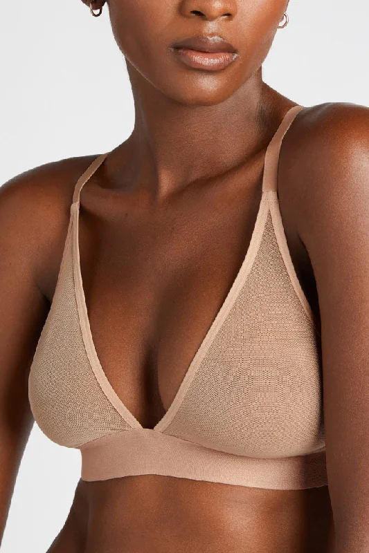 Online Only Sieve Triangle Bra in Buff