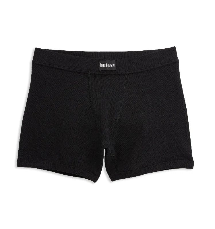 Super Deal Organic Cotton Rib 4.5" Trunks - Black
