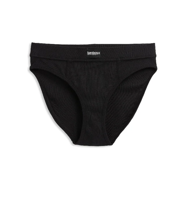 Savings Galore Organic Cotton Rib High Waisted Bikini - Black