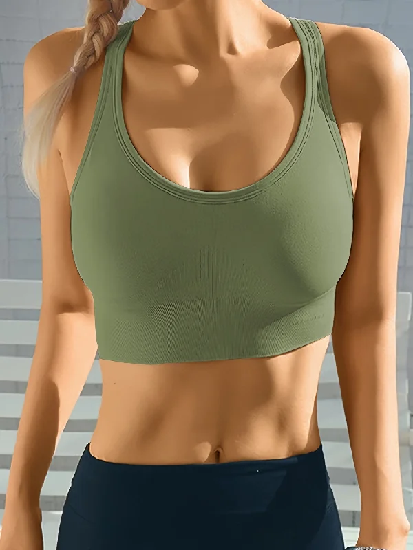 Crossback Medium Support Sports Bra LightGreen