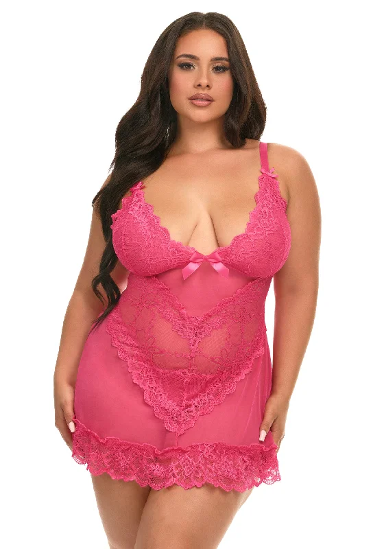 Limited Availability Curvy Valentine Lacey Babydoll