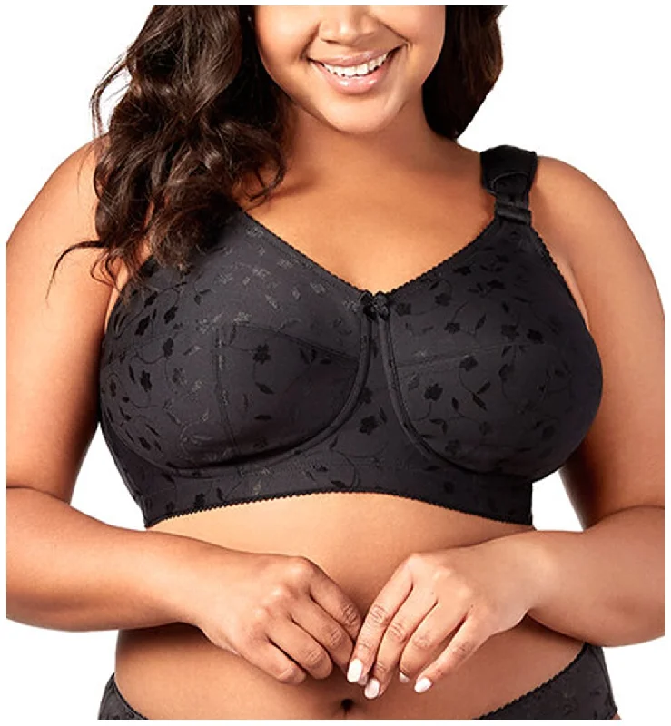 Price Rollback Elila Sidney Jacquard Full Support Softcup Bra (1305) - Black