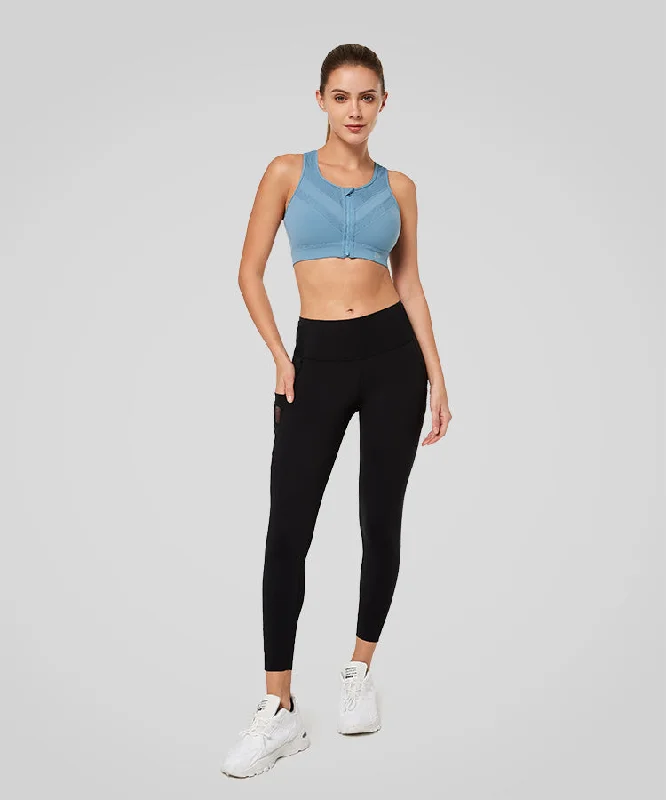 Extra Savings Enfold Zip Mesh Padded Running Bra | Women's High Support Sports Bra