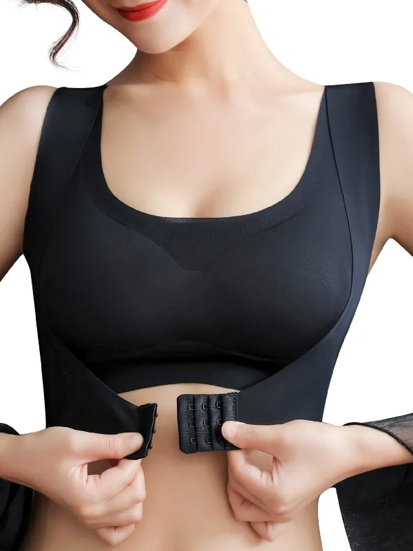 The Best Prices Front Closure Lace Seamless Wireless Bra Padded, Non-Slip, Beautiful Back, Large Sizes Black The Best Prices Front Closure Lace Seamless Wireless Bra Padded, Non-Slip, Beautiful Back, Large Sizes Black