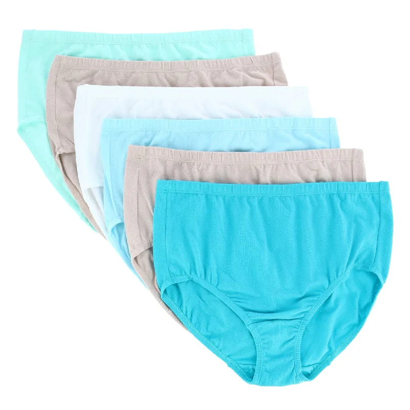 Fruit of the Loom Women's Plus Size Cotton-Mesh Brief Underwear (6 Pack)