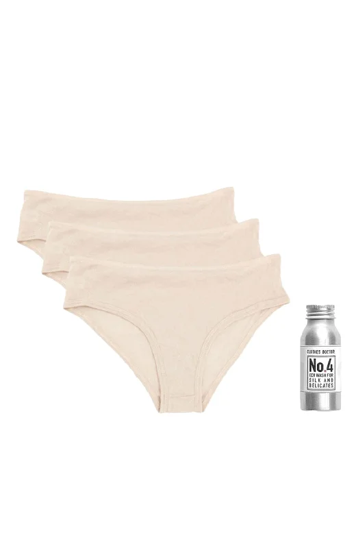 Savings Spectacular Galia Organic Pima Cotton Hipster 3 Pack and Silk Wash Gift Set