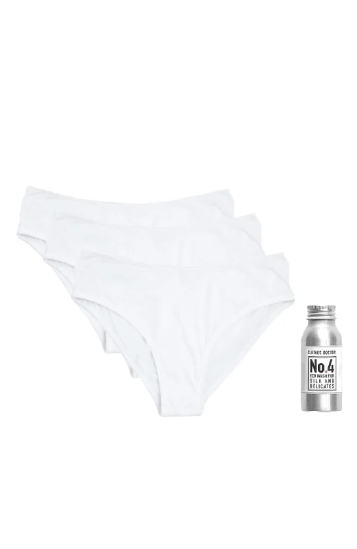 Savings Event Galia Organic Pima Cotton Hipster 3 Pack and Silk Wash Gift Set