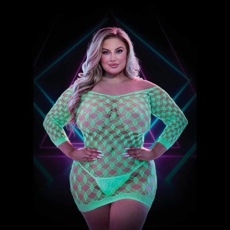 Bargain Bin Glow in the Dark Net Mini Dress Queen Size